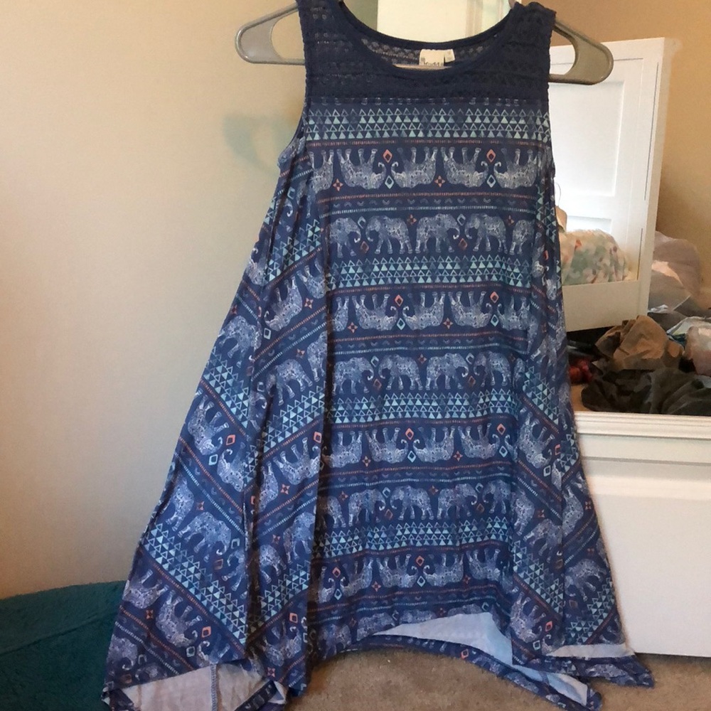 Elephant Blue Dress W/Crochet